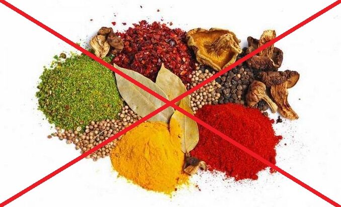 U slučaju cervikalne osteohondroze potrebno je izbjegavati upotrebu začinjenih začina.